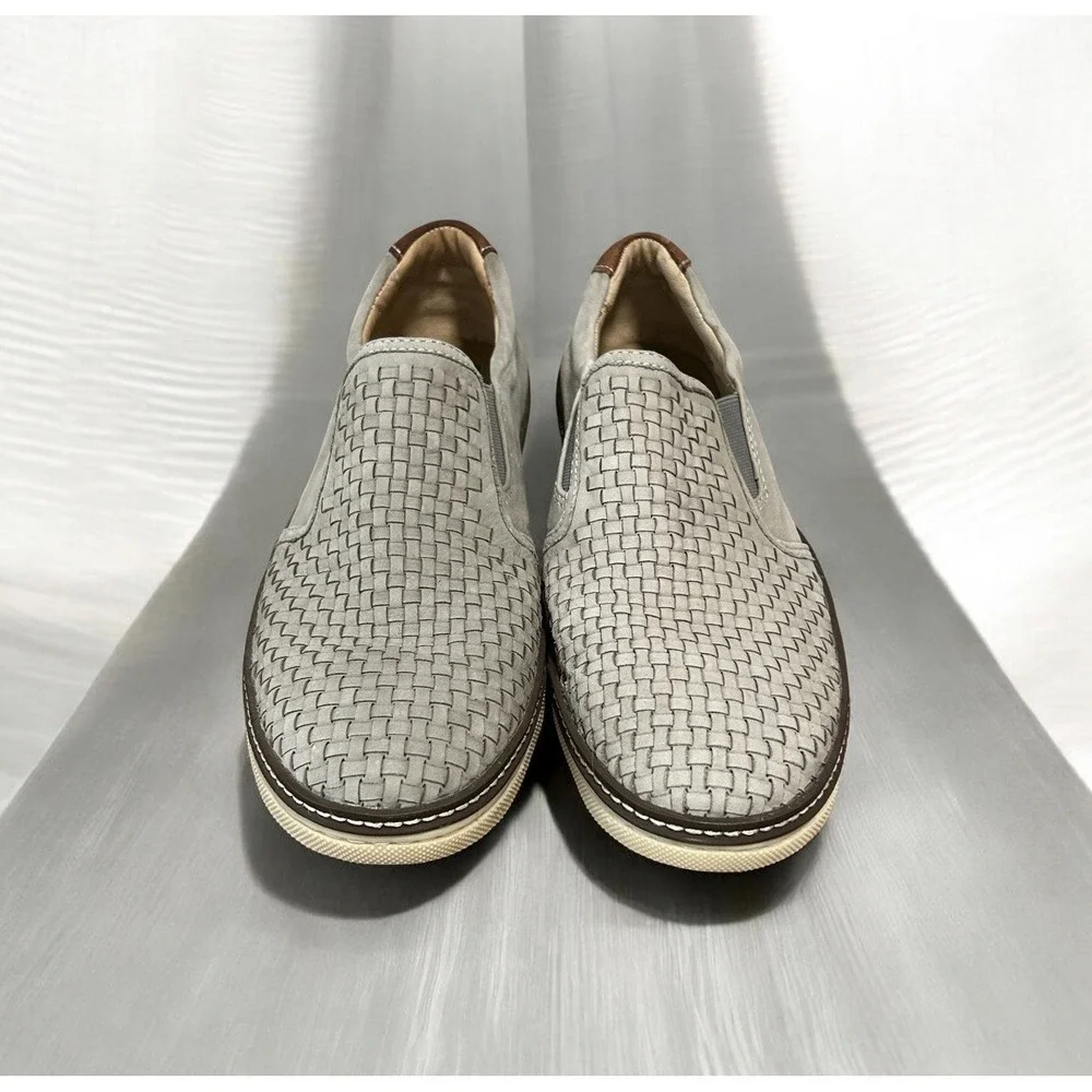 Johnston & Murphy McGuffey Woven Slip On Sheepskin Nubuck 11M